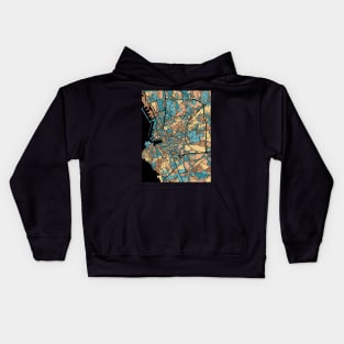 Marseille Map Pattern in Mid Century Pastel Kids Hoodie